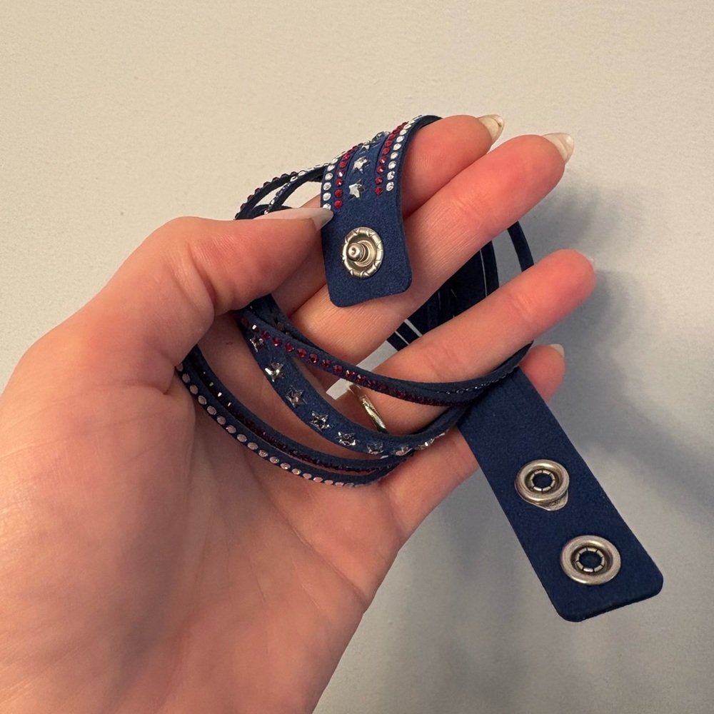 Swarovski Navy Blue Crystal-Embellished Wrap Bracelet - Picture 3 of 4